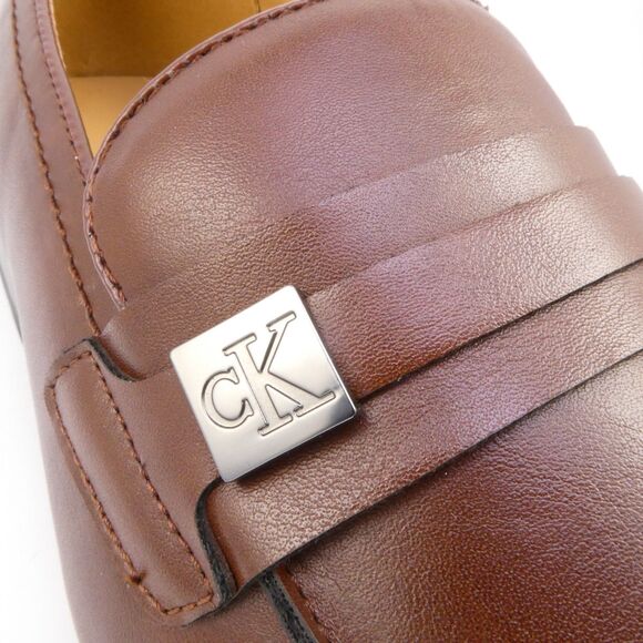 Calvin Klein Men\'s Brown Leather Dress Loafers US Size 10.5 Slip On Square Toe main image 7